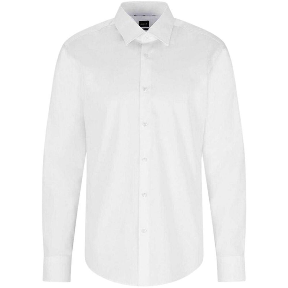 Boss Mens Joe Kent Collar Long-Sleeved Shirt / White